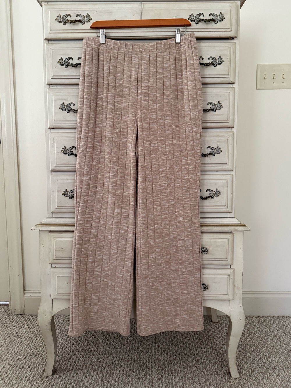 Vici Heather Beige Wide Leg Pants